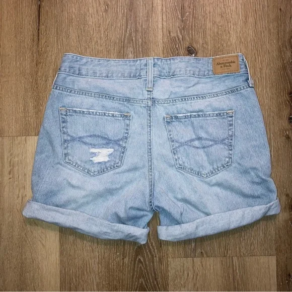 Abercrombie & Fitch Women’s Blue Jean Shorts Distressed Cut-Off Y2K | Size 27 - Picture 5 of 9